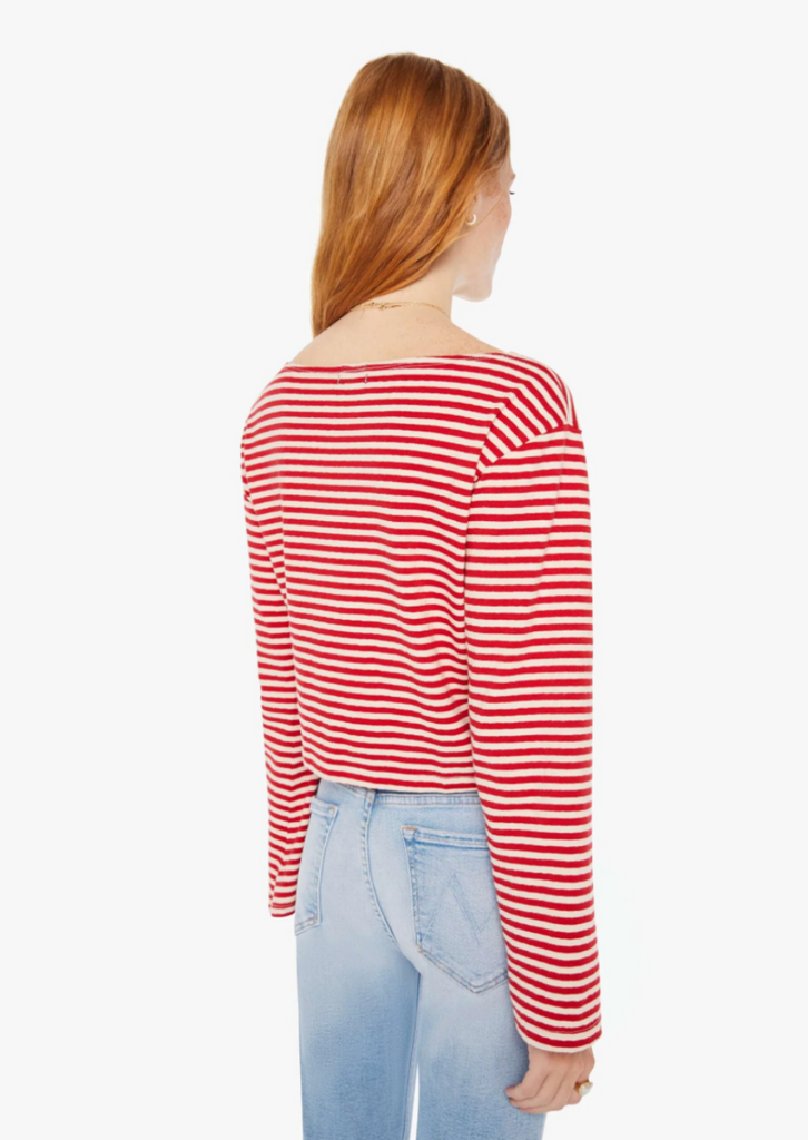 MOTHER The Skipper Bell Top in Red Stripe | Tula's Online Boutique