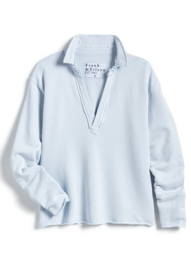 Frank & Eileen Patrick Popover Henley in Light Blue | Tula's Online Boutique
