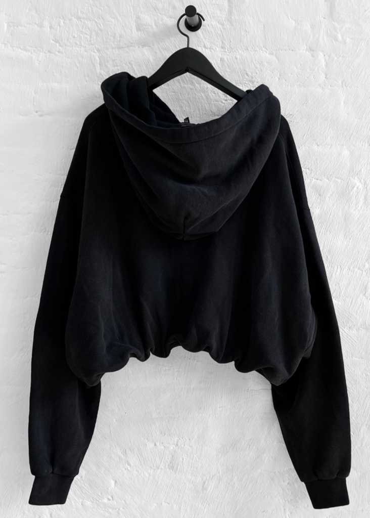R13 Balloon Zip-Up Hoodie in Black Back | Tula's Online Boutique
