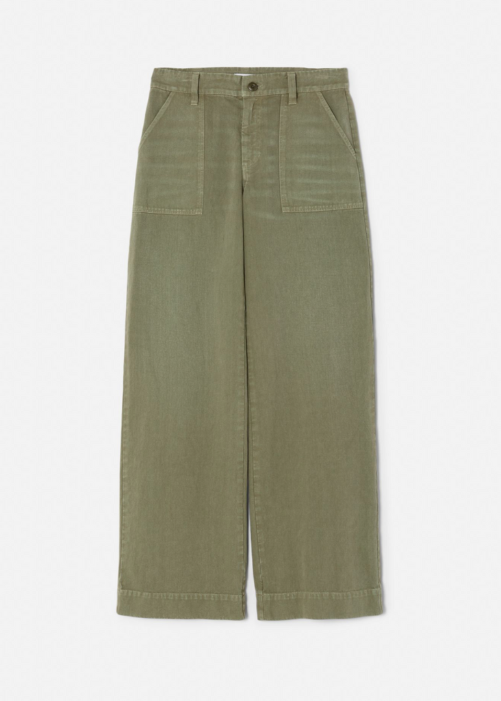 RE/DONE Baker Pant in Bayleaf Flat Front | Tula's Online Boutique