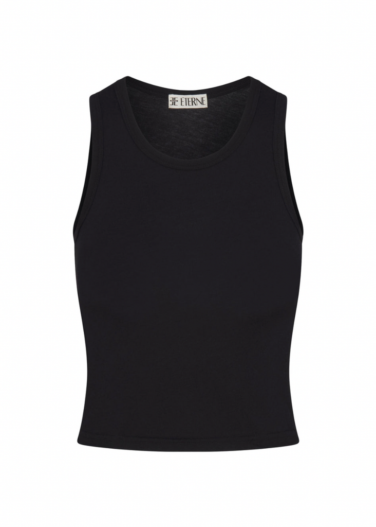 Éterne Fitted Tank in Black FLAT LAY | Tula's Online Boutique