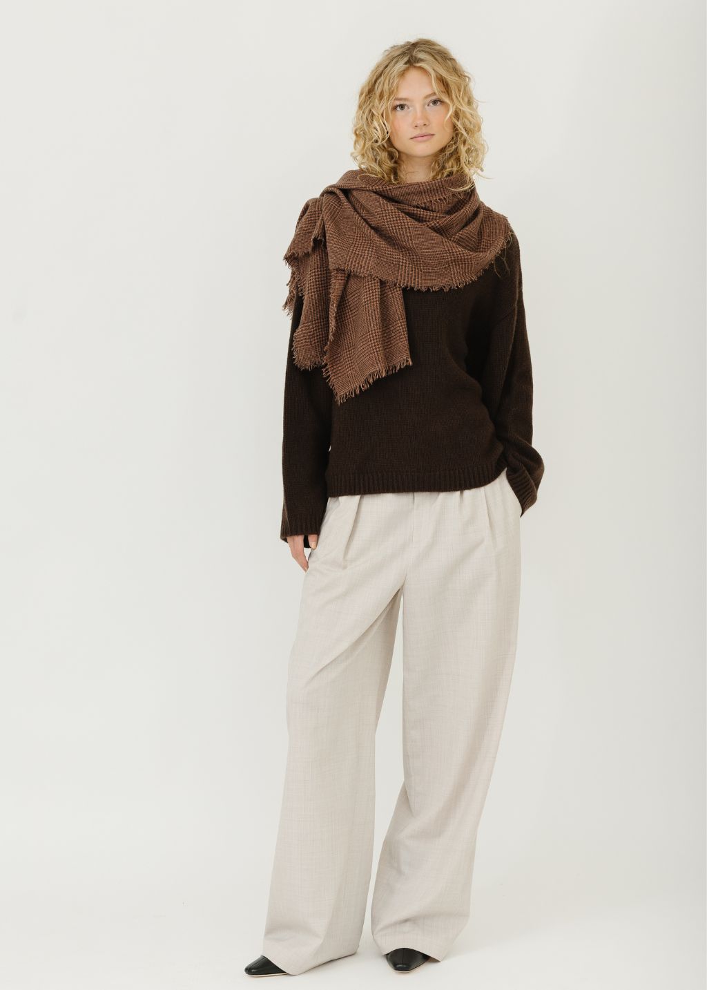 Soft Goat Chunky Crewneck in Mocha | Shop Tula