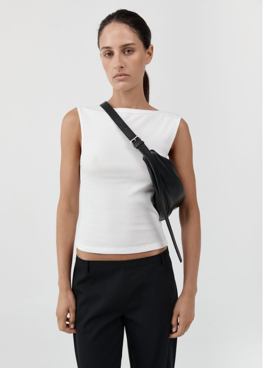 St. Agni Adjustable Crescent Bag in Black | Tula
