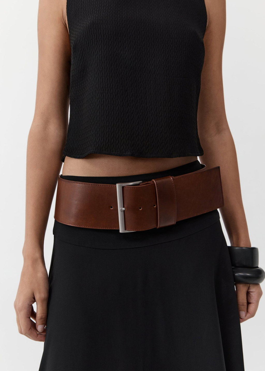 St. Agni Wide Classic Belt in Brown | Tula