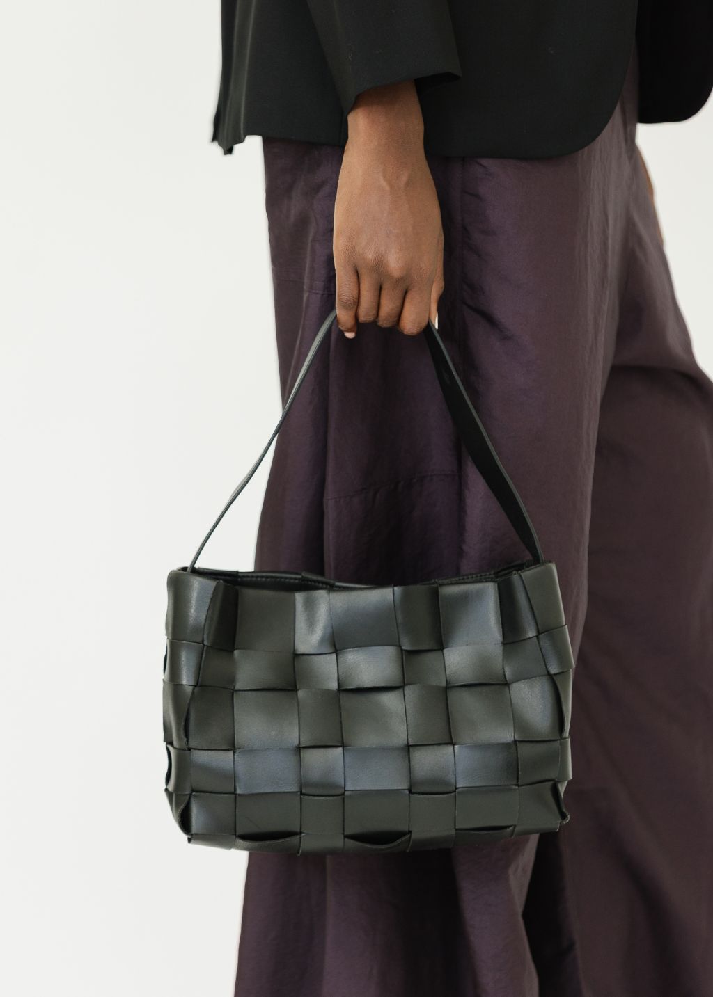 St. Agni Woven Mini Tote in Black | Shop Tula
