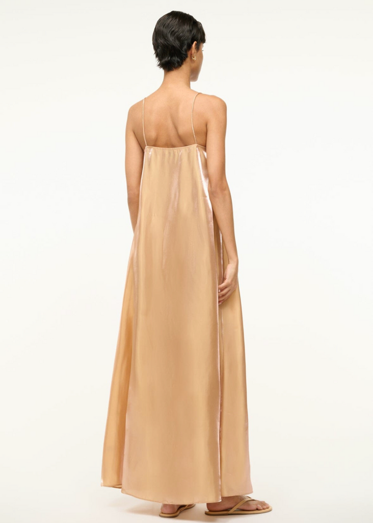 Staud Delfina Dress in Gold | Tula's Online Boutique