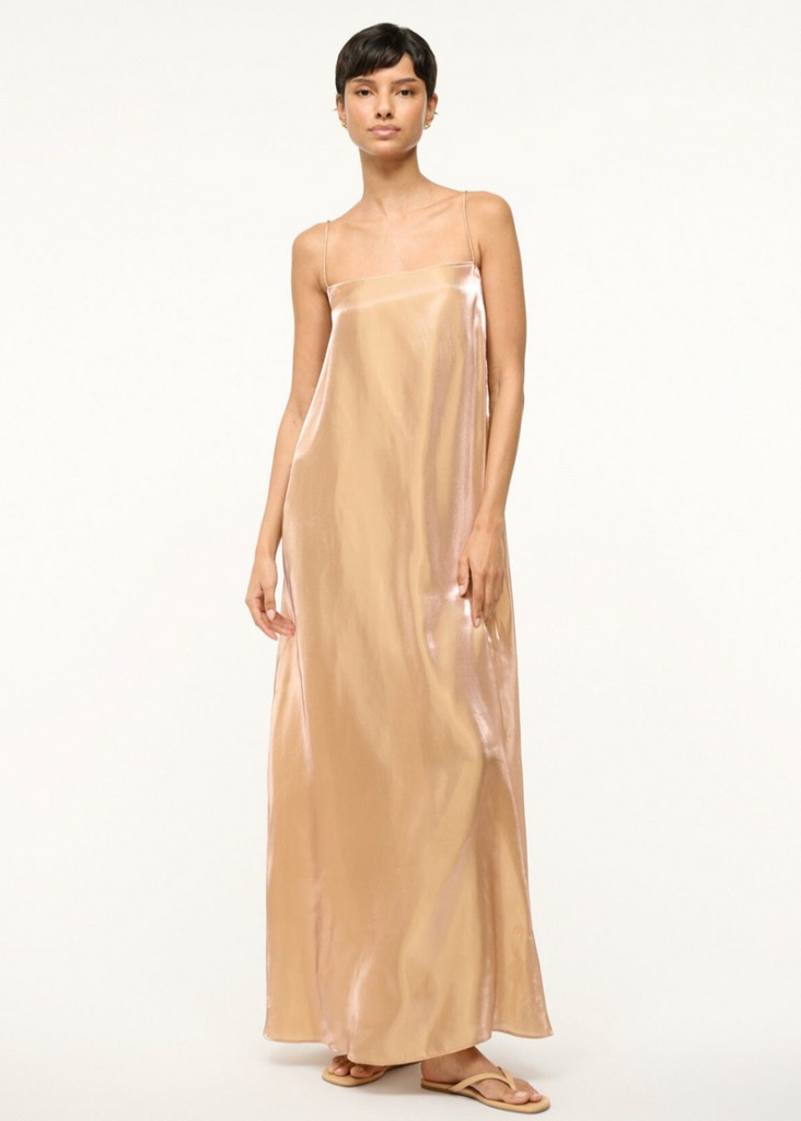 Staud Delfina Dress in Rose Gold | Tula's Online Boutique