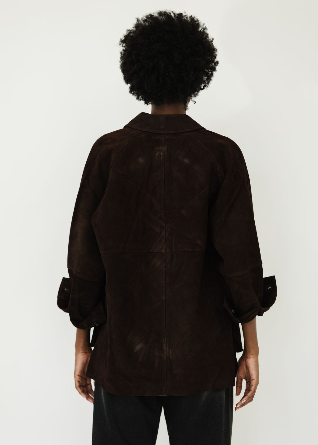 Staud Josette Suede Shirt in Espresso Brown | Shop Tula