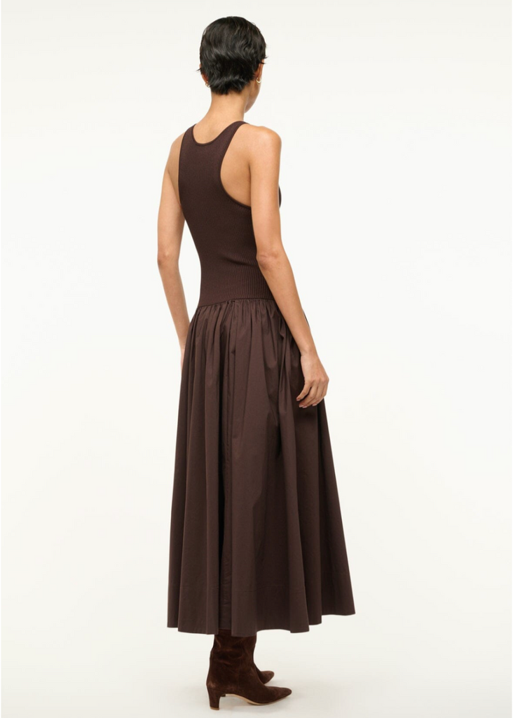 Staud Yamila Dress in Brown | Tula's Online Boutique