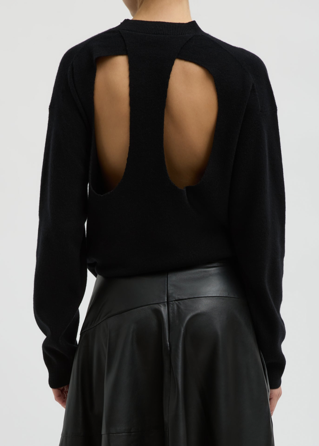 Tibi Anna Merino Wool Cut Out Racerback Pullover Crewneck | Shop Tula