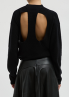 Tibi Anna Merino Wool Cut Out Racerback Pullover Crewneck | Shop Tula