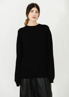 Tibi Anna Merino Wool Cut Out Racerback Pullover in Black | Shop Tula