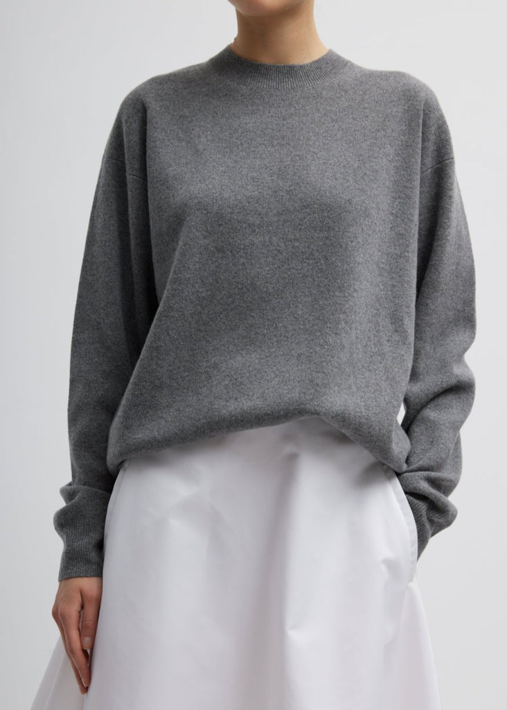 Tibi Anna Merino Wool Pullover in Heather Grey | Tula's Online Boutique