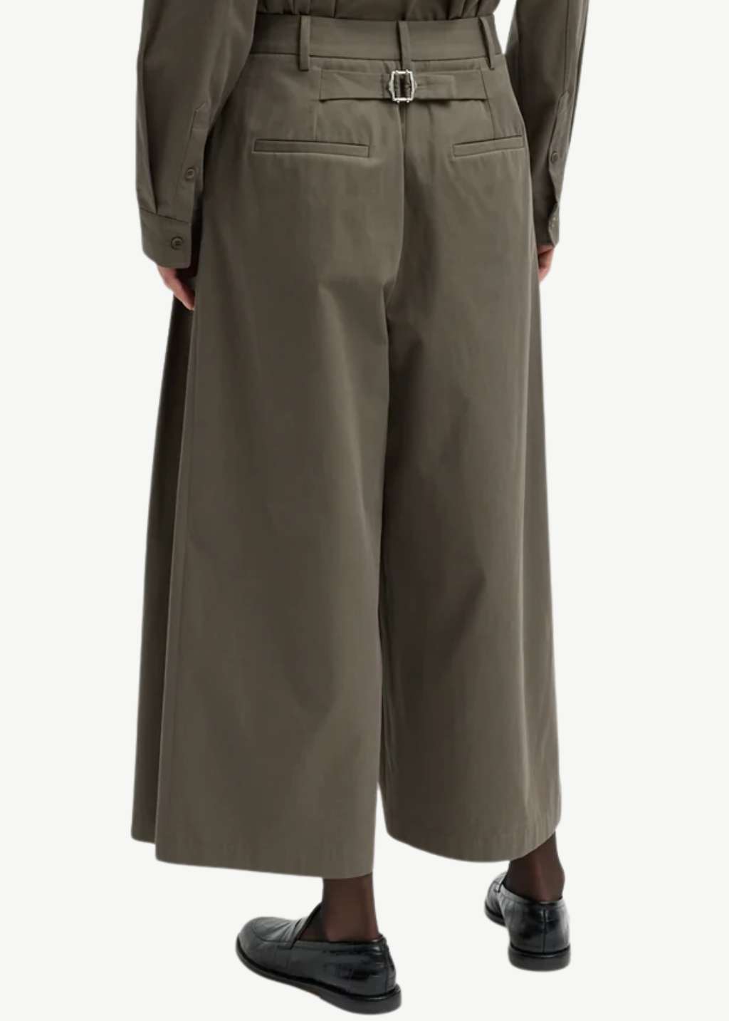 Tibi Bio Twill Triple Pleat Cropped Pant in Dark Stone | Shop Tula