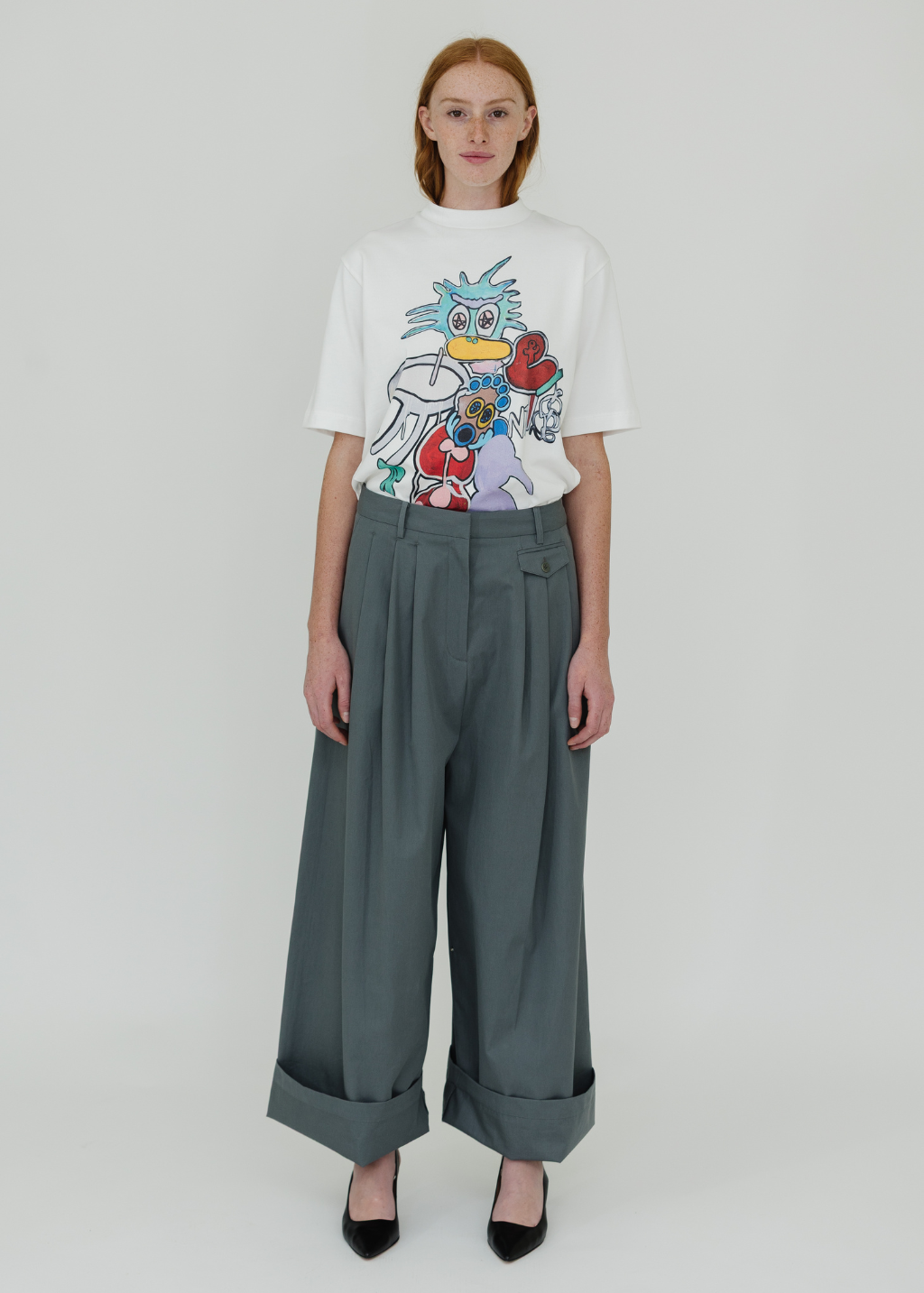 Tibi Bio Twill Triple Pleat Pant in Grey | Shop Tula