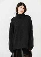 Tibi Cashmere Sweater TNeck Oversized Pullover in Grey | Shop Tula