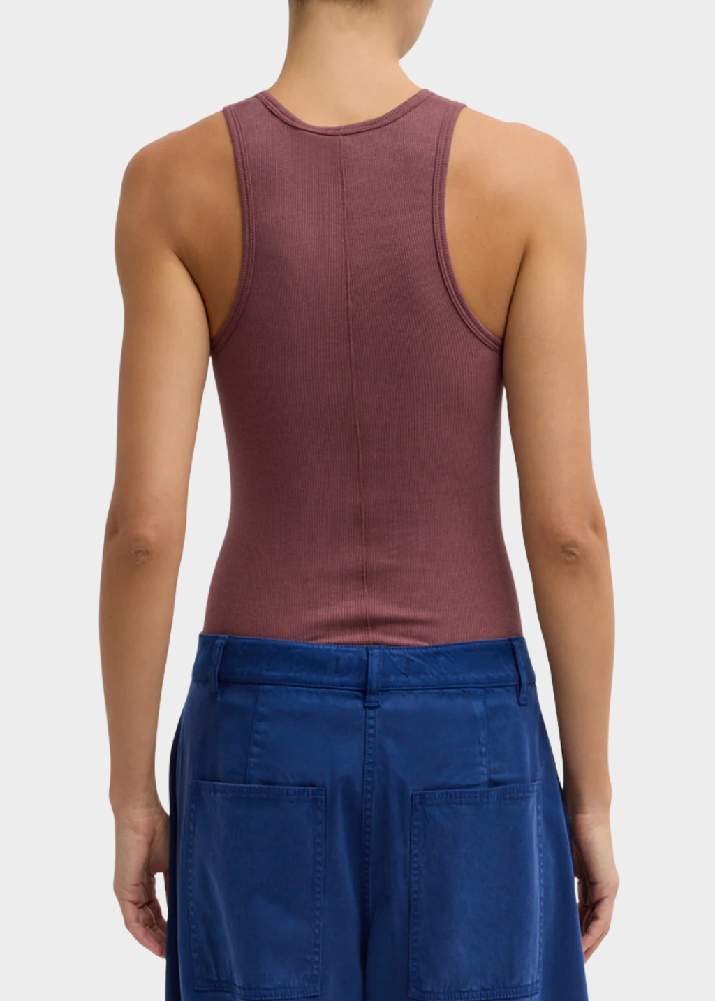 Tibi Circular Fine Rib T Tank in Cinnamon | Shop Tula