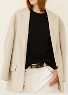 Tibi Cocoon Crewneck Sweatshirt in Black | Shop Tula