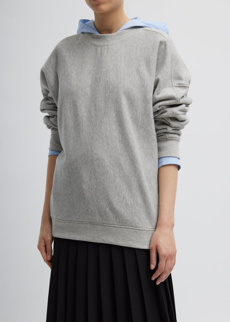 Tibi Cocoon Crewneck Sweatshirt in Heather Grey | Tula's Online Boutique