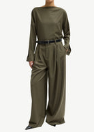 Tibi Cozy Flannel Triple Pleat Pant | Shop Tula