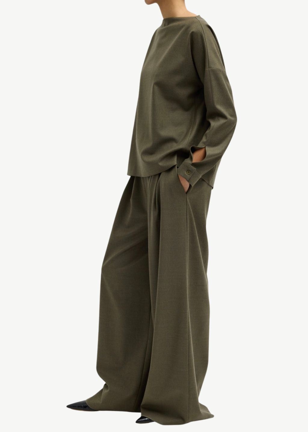 Tibi Cozy Flannel Triple Pleat Pant | Tula
