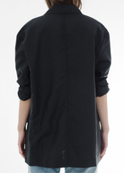 Tibi Crispy Nylon Liam Blazer in Black | Shop Tula