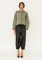 Tibi Crispy Nylon Wilt Pull On Jogger in Black | Shop Tula