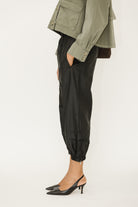 Tibi Crispy Nylon Wilt Pull On Jogger in Black | Shop Tula