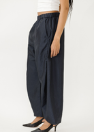 Tibi Crispy Nylon Winslow Pant in Navy | Shop Tula