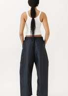 Tibi Crispy Nylon Winslow Pant in Navy | Shop Tula