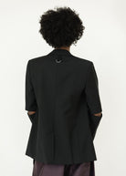 Tibi Cutout Sleeve Marlon Blazer in Black Back | Shop Tula