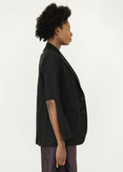 Tibi Cutout Sleeve Marlon Blazer in Black Side | Shop Tula