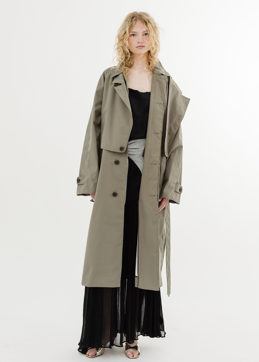 Tibi Double Collar Frank Trench | Shop Tula