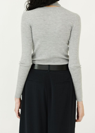 Tibi Feather Weight Ribbed Turtle Neck in Grey | Shop Tula