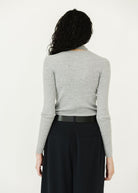 Tibi Feather Weight Turtle Neck Pullover in Grey | Shop Tula