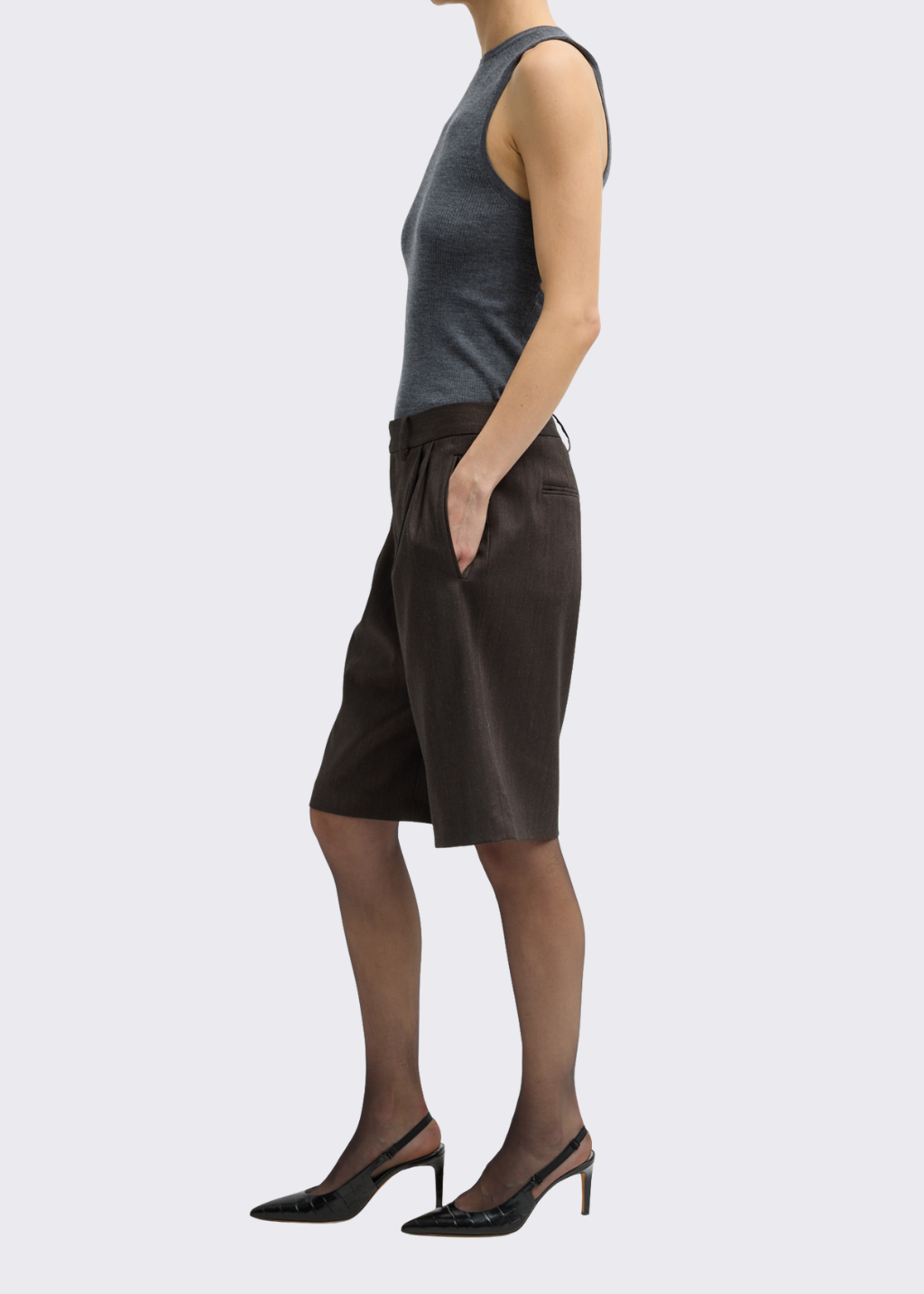 Tibi Herringbone Suiting Short | Shop Tula