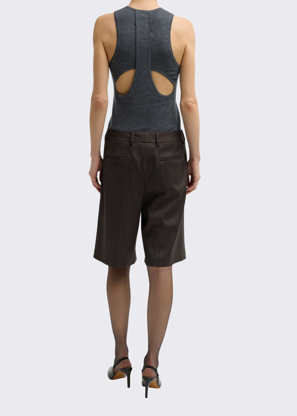 Tibi Herringbone Suiting Short | Shop Tula