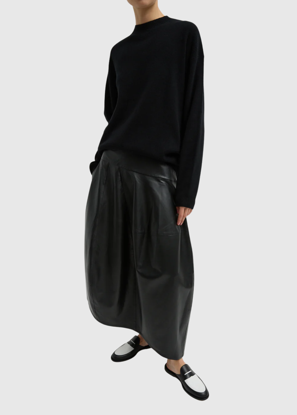 Tibi Leather Asymmetrical Balloon Skirt | Shop Tula