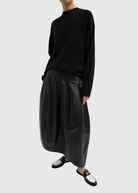 Tibi Leather Asymmetrical Balloon Skirt | Shop Tula