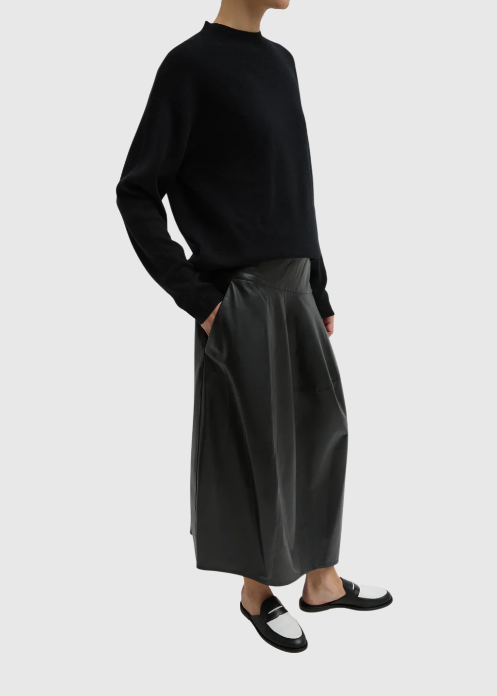 Tibi Leather Asymmetrical Balloon Skirt | Shop Tula