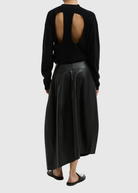 Tibi Leather Asymmetrical Balloon Skirt | Shop Tula