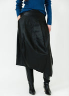 Tibi Leather Asymmetrical Balloon Skirt in Black | Shop Tula