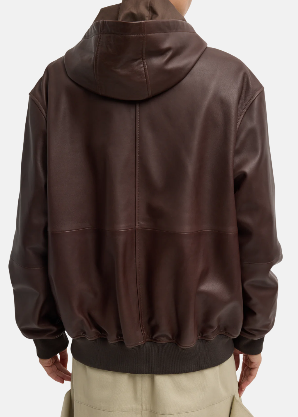 Tibi Leather Zip Up Hoodie Jacket | Shop Tula