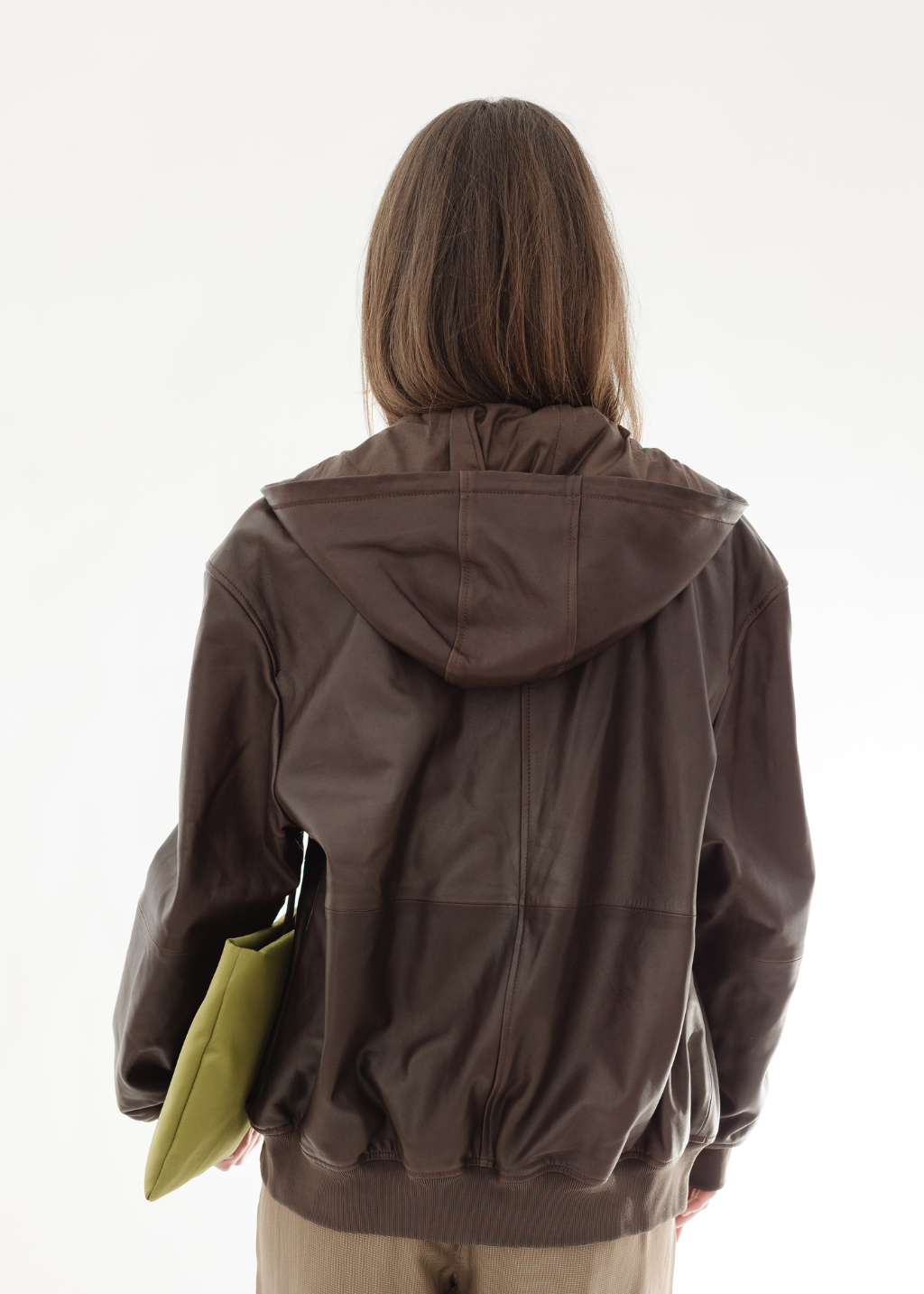 Tibi Leather Zip Up Hoodie Jacket | Shop Tula