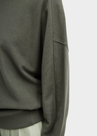 Tibi Light Weight Sweatshirting Crewneck in Olive | Shop Tula