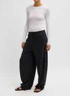 Tibi Light Weight Sweatshirting Winslow Pant in Black | Shop Tula