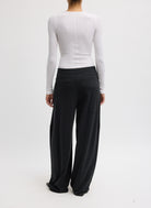 Tibi Light Weight Sweatshirting Winslow Pant in Black | Shop Tula