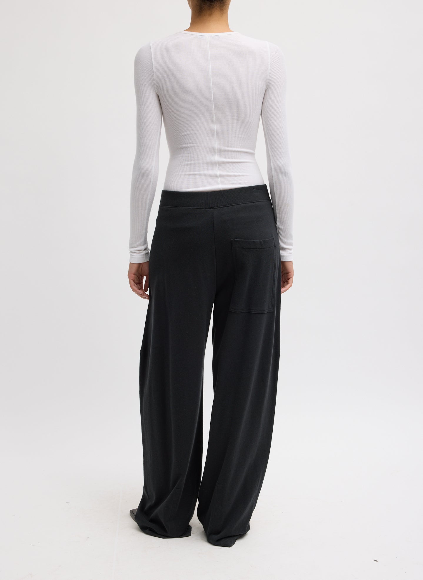 Tibi Light Weight Sweatshirting Winslow Pant in Black | Shop Tula