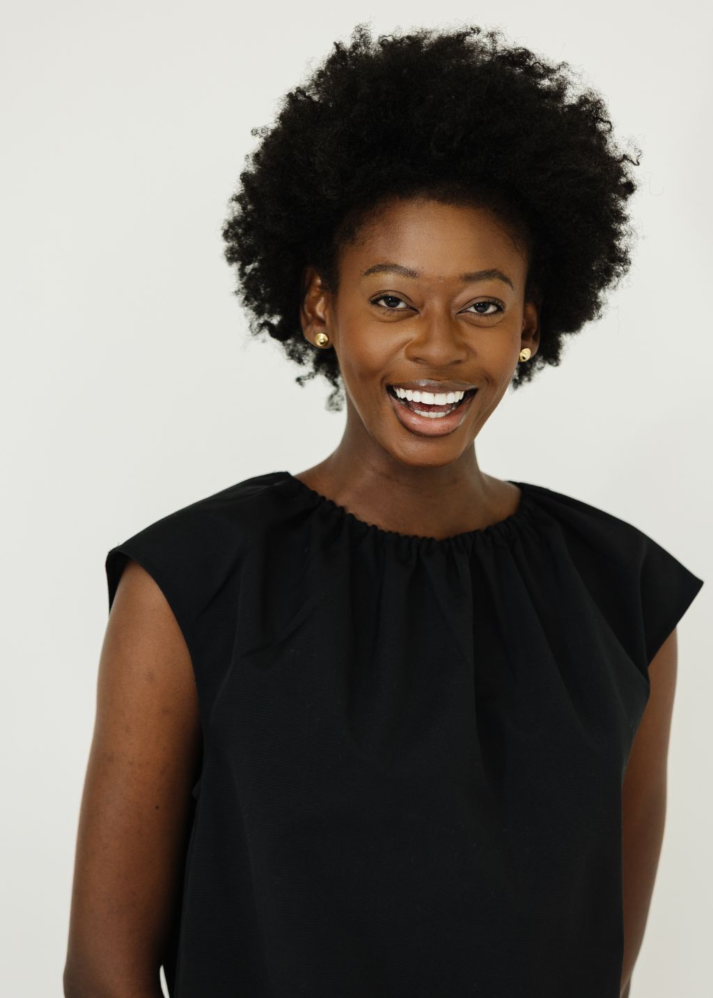 Tibi Lotte Nylon Shirred Neck Detail Top in Black | Shop Tula