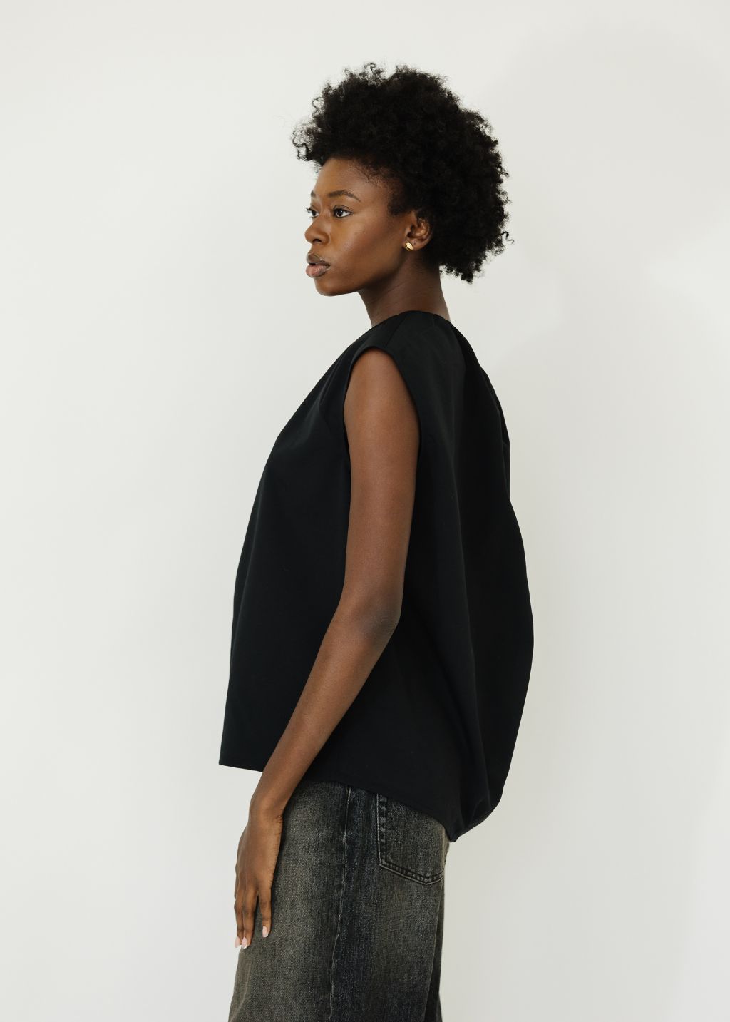 Tibi Lotte Nylon Shirred Neck Top | Shop Tula